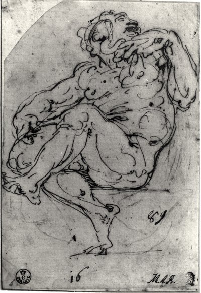 Nudo maschile seduto da Michelangelo Buonarroti